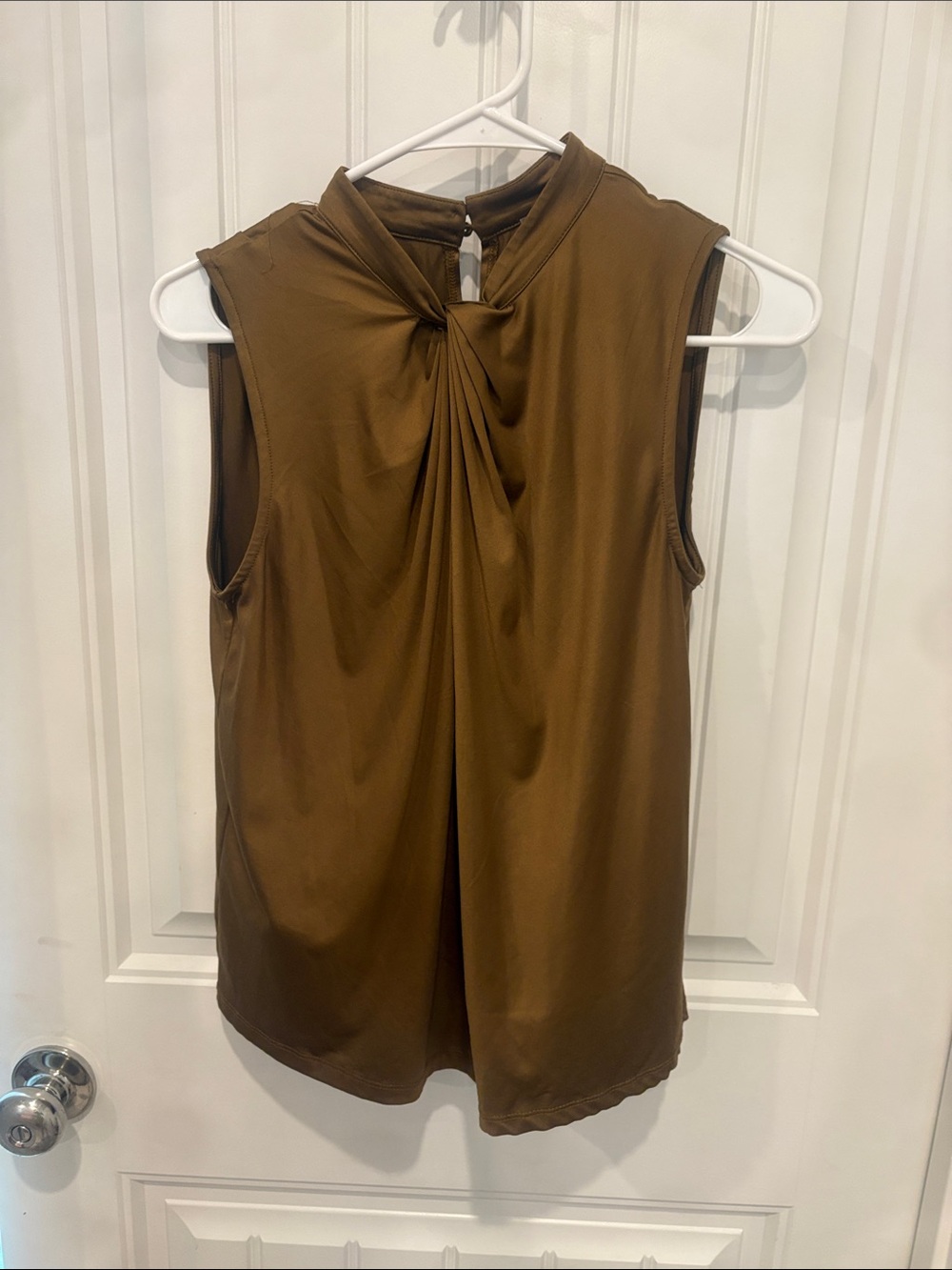 H&M Brown Sleeveless Knot-Neck Camisole